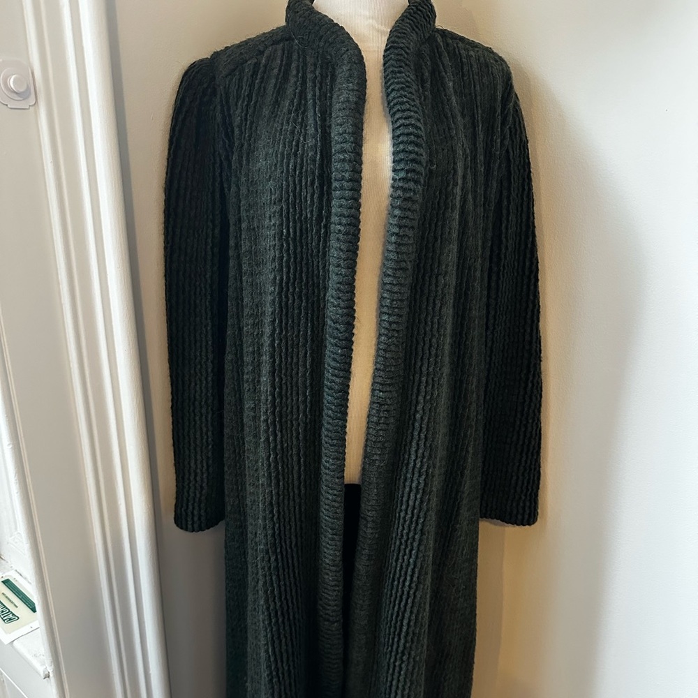 Missoni Dark Green Ribbed Long Coat